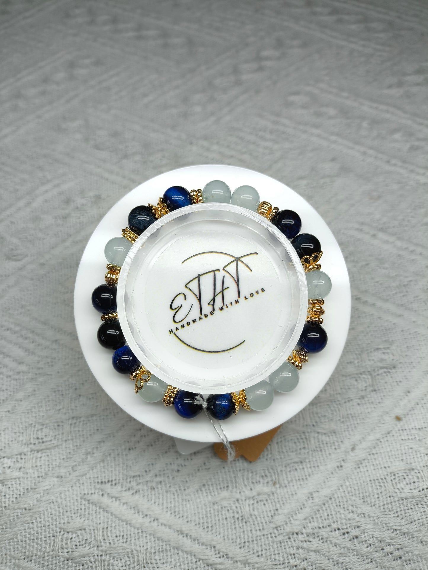 Blue Tiger Eye • Blue Chalcedony Crystal Bracelet