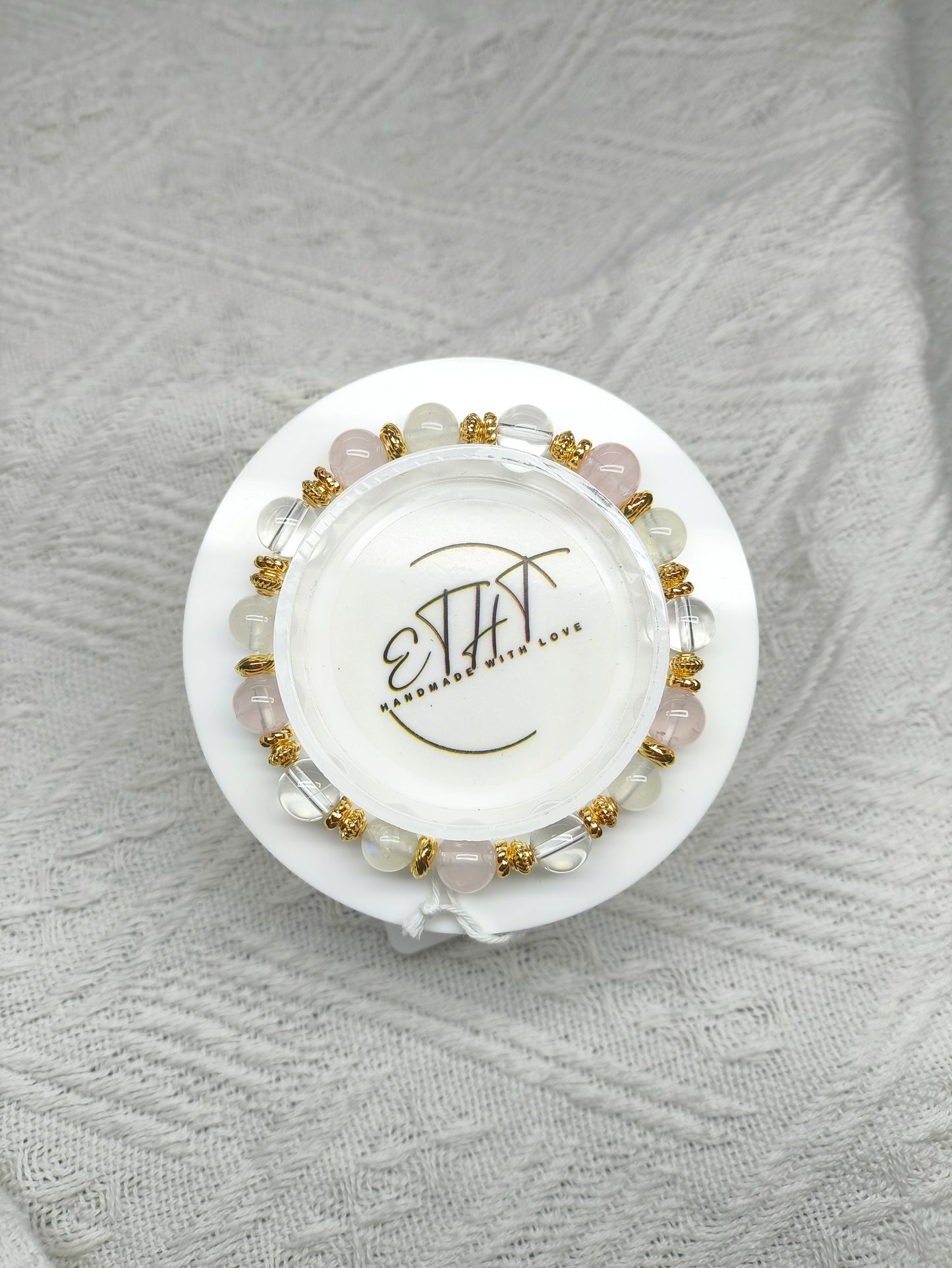 Rose Quartz • Clear Quartz • Moonstone • Crystal Bracelet