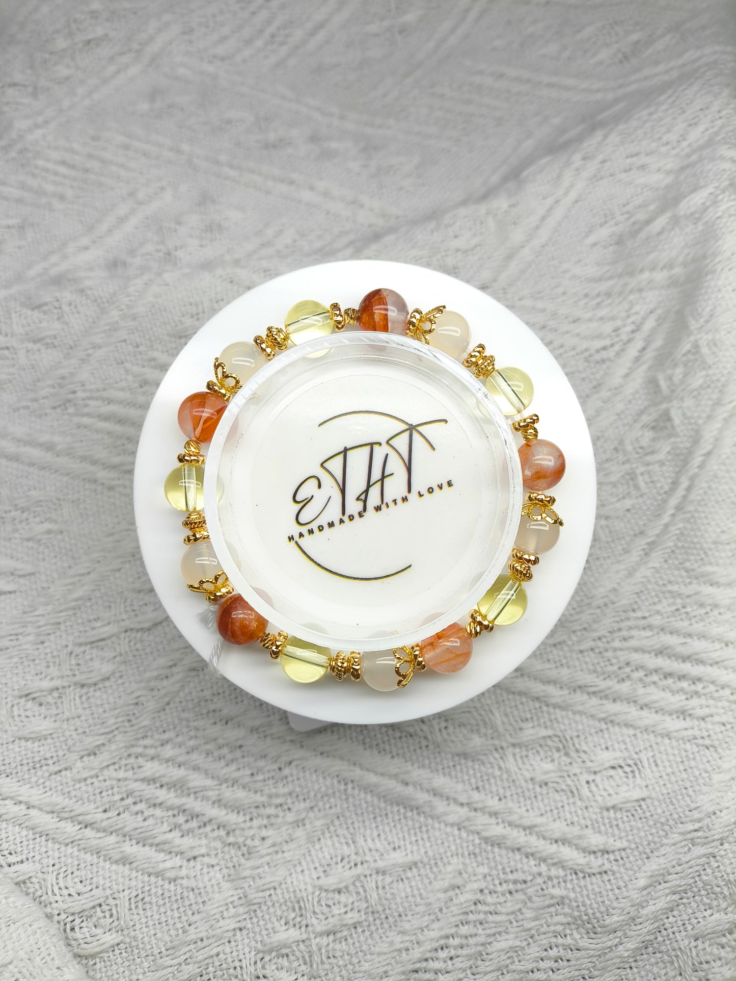 Hematoid • Lychee Agate • Citrine • Crystal Bracelet