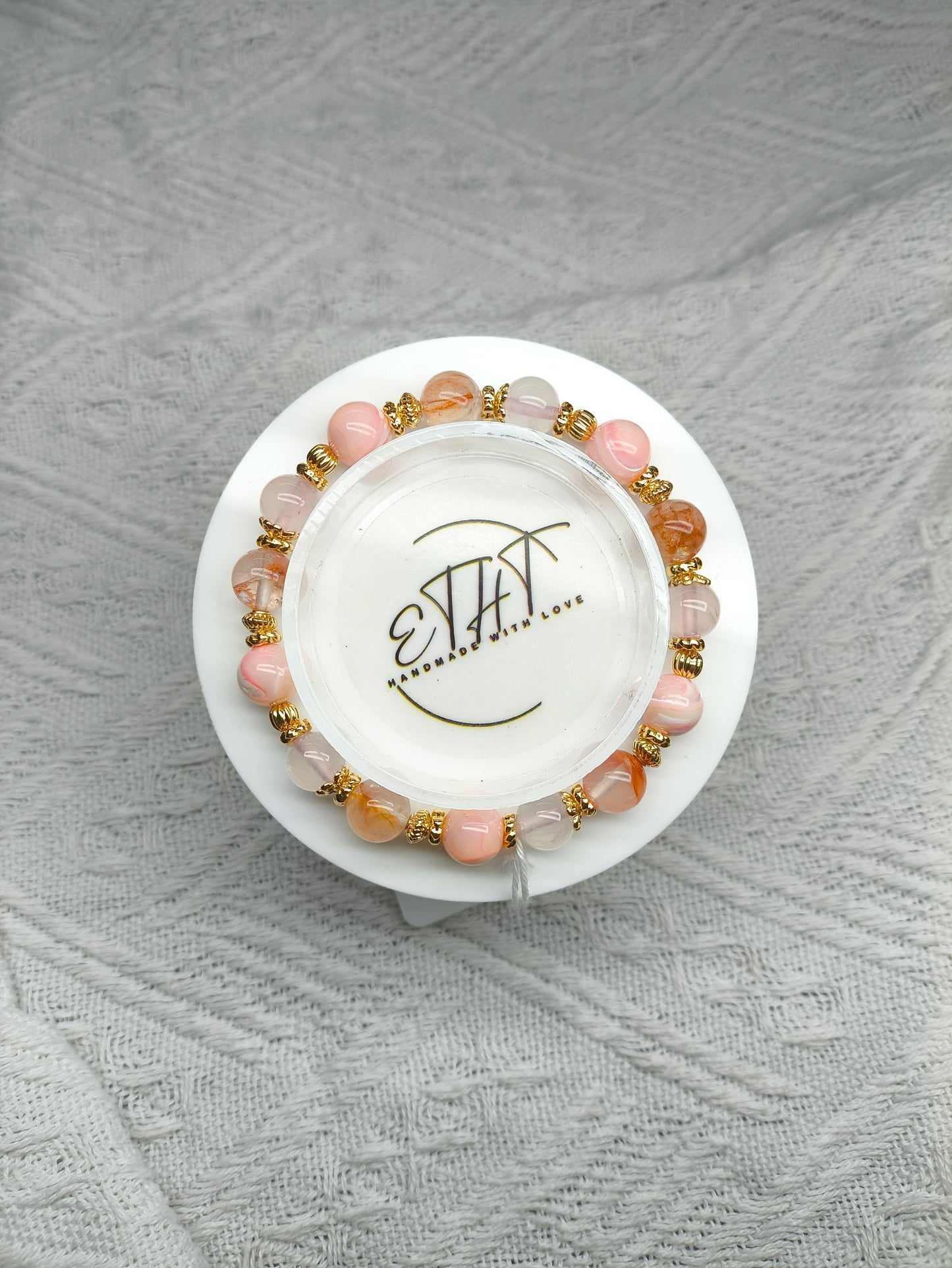 Hematoid • Rose Quartz • Pink Tridacna • Crystal Bracelet