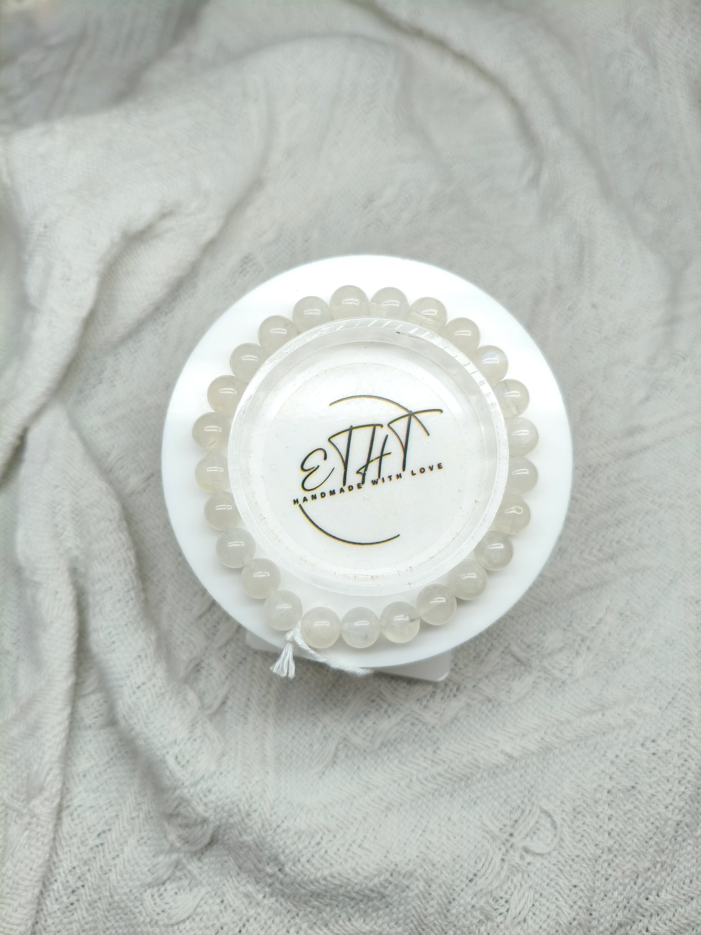 Blue Flash Moonstone • Crystal Bracelet