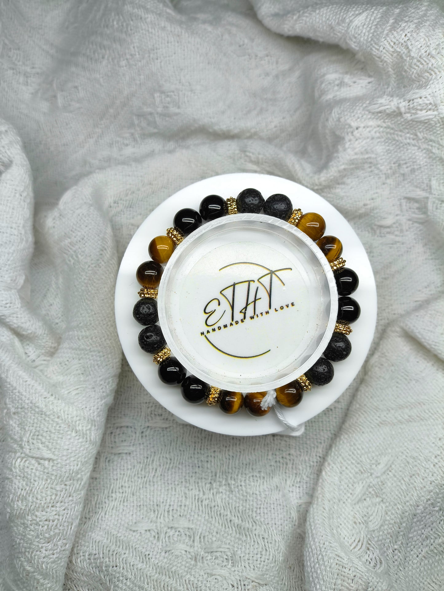 Yellow Tiger Eye • Tourmaline • Lava