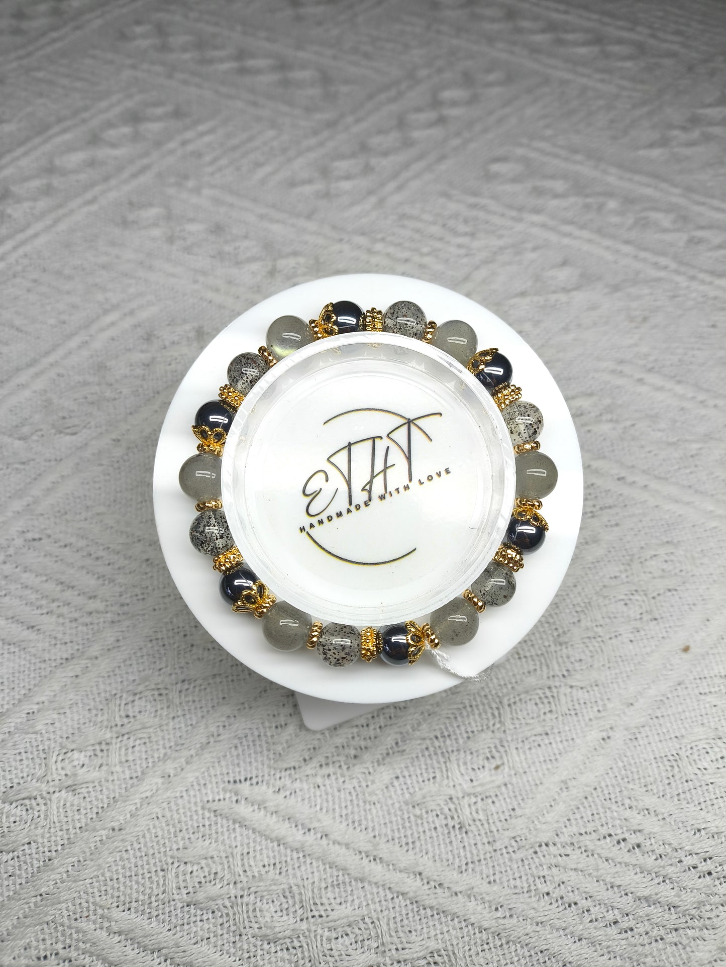 Labradorite • Black Strawberry Quartz • Terahertz Crystal Bracelet