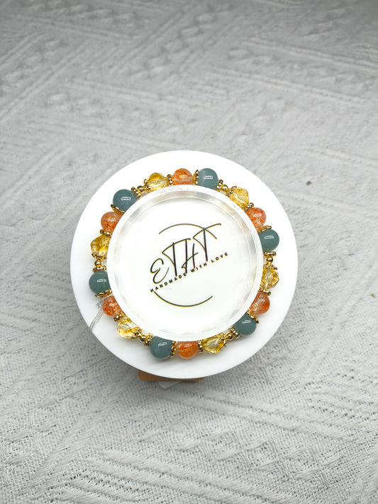 Jadeite • Sunstone • Citrine Crystal Bracelet