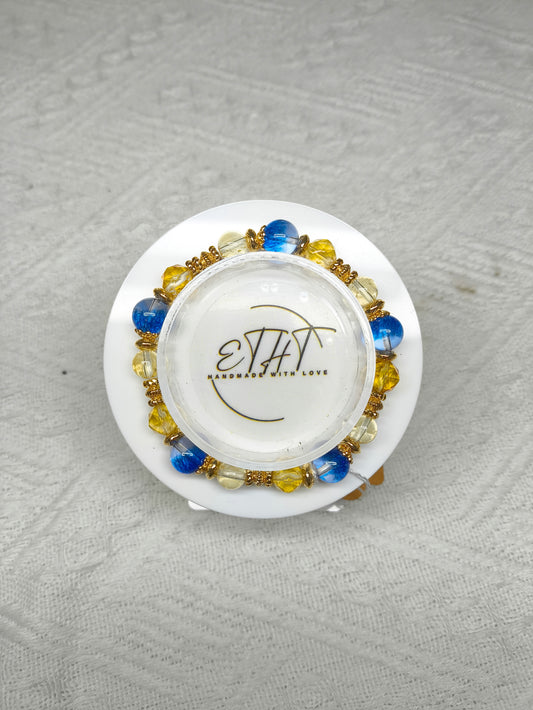 Blue Super 7 • Citrine Crystal Bracelet