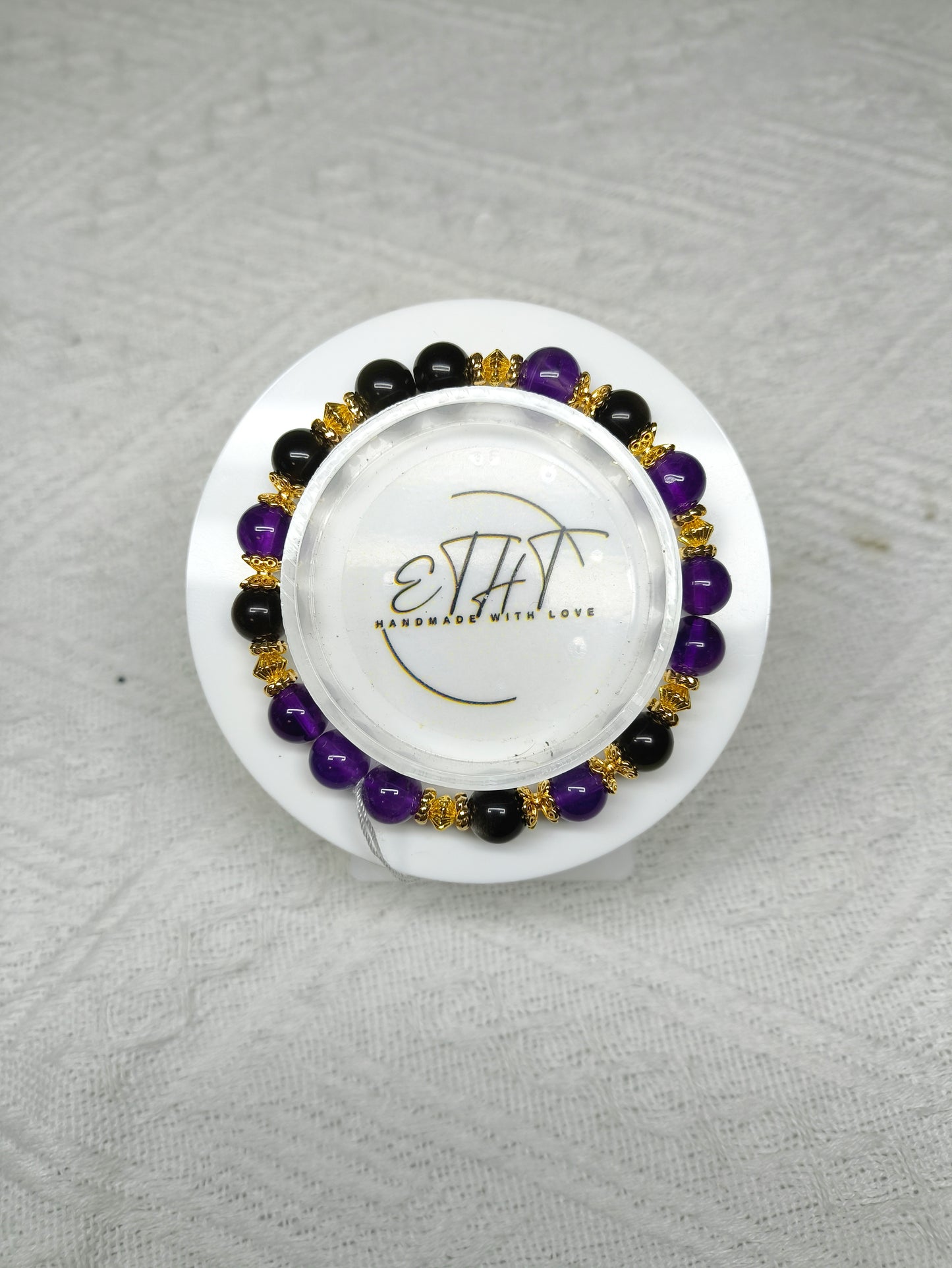 Silver Obsidian • Amethyst Crystal Bracelet