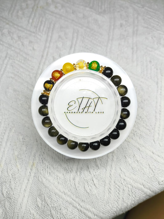 Five-Way Wealth Crystal Bracelet | 五路财神 | Handmade Prosperity & Protection Jewelry