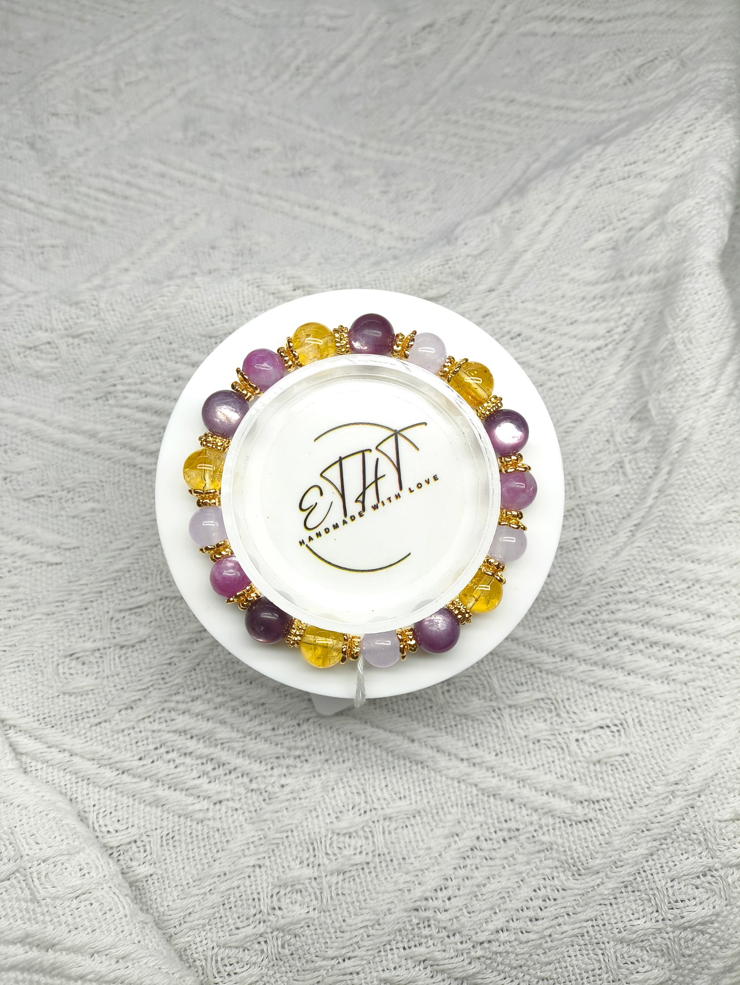 Lepidolite • Citrine • Purple Chalcedony • Crystal Bracelet