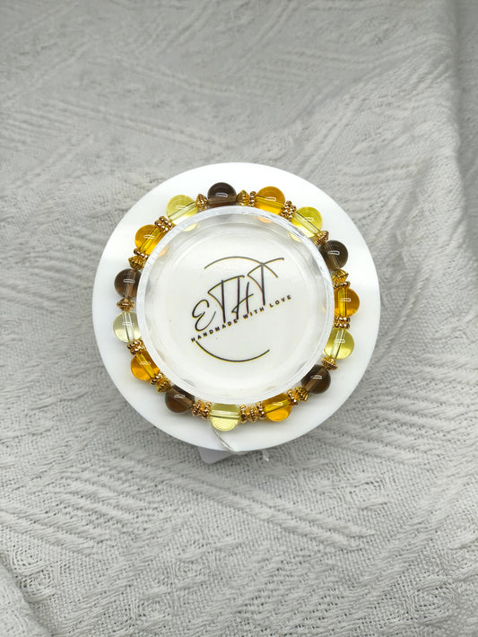 Citrine • Smoky Quartz • Crystal Bracelet