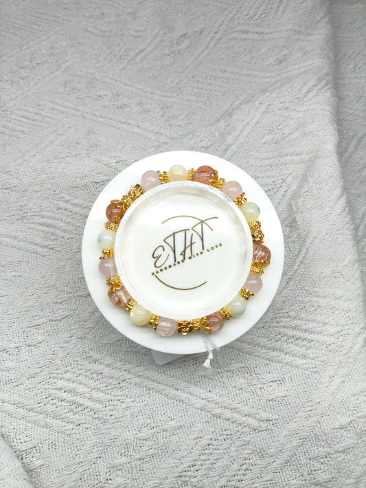 Tridacna • Rose Quartz • Pink Super 7 • Crystal Bracelet