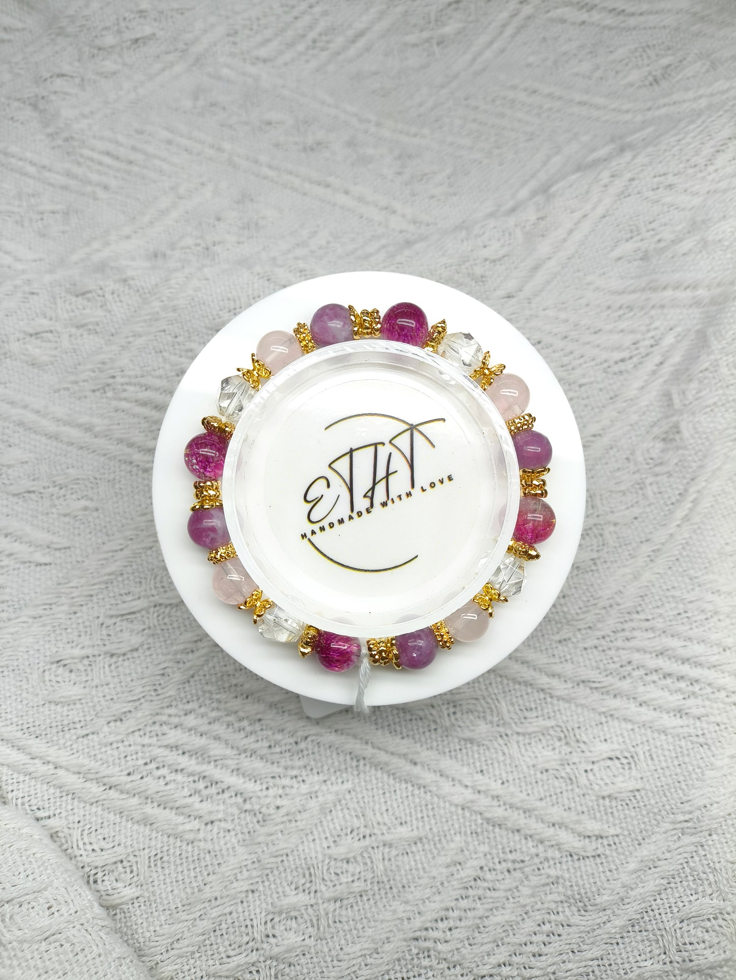 Lepidolite • Rose Quartz • Clear Quartz • Purple Super 7 • Crystal Bracelet