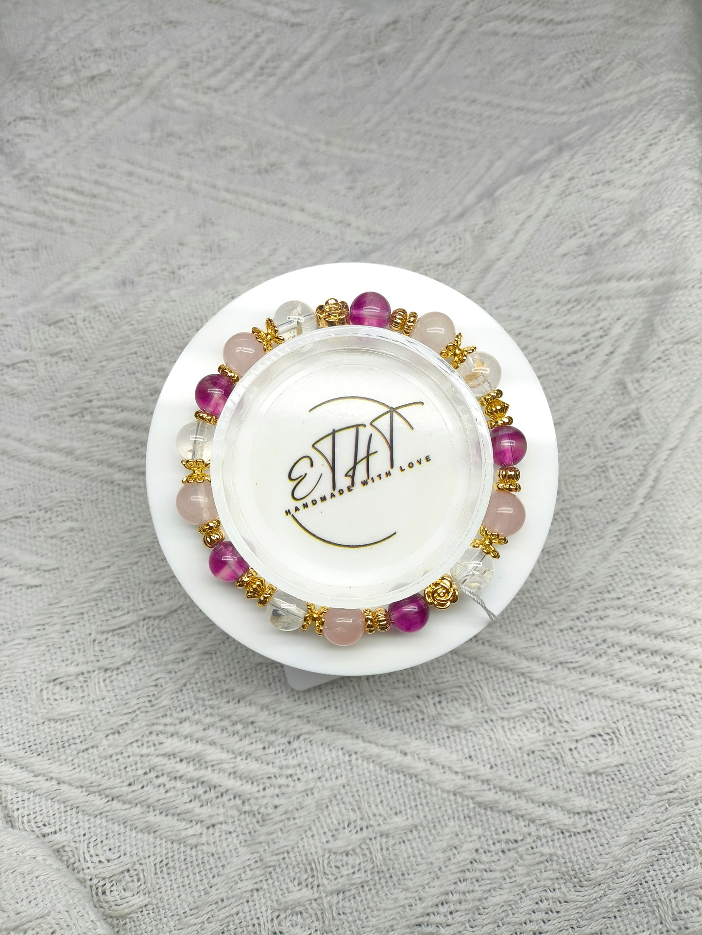 Rose Quartz • Azeztulite • Fluorite • Crystal Bracelet