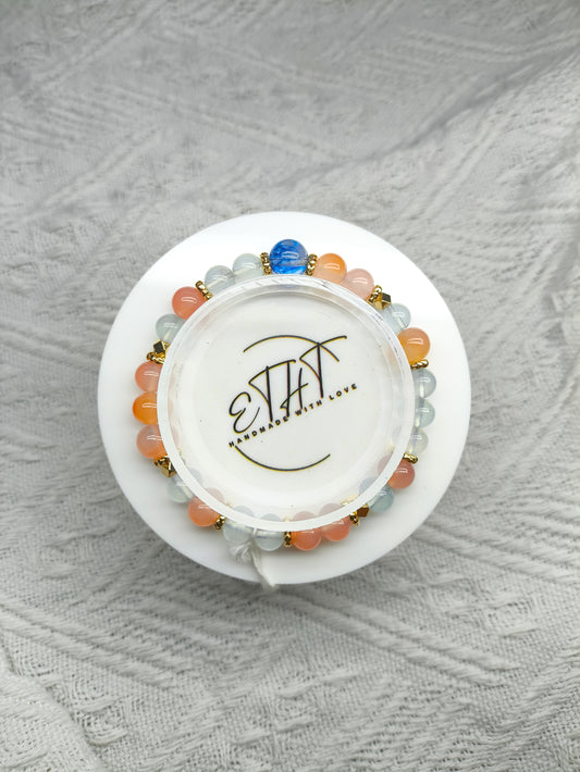 Yan Yuan Agate • Aquamarine • Blue Super 7 • Crystal Bracelet