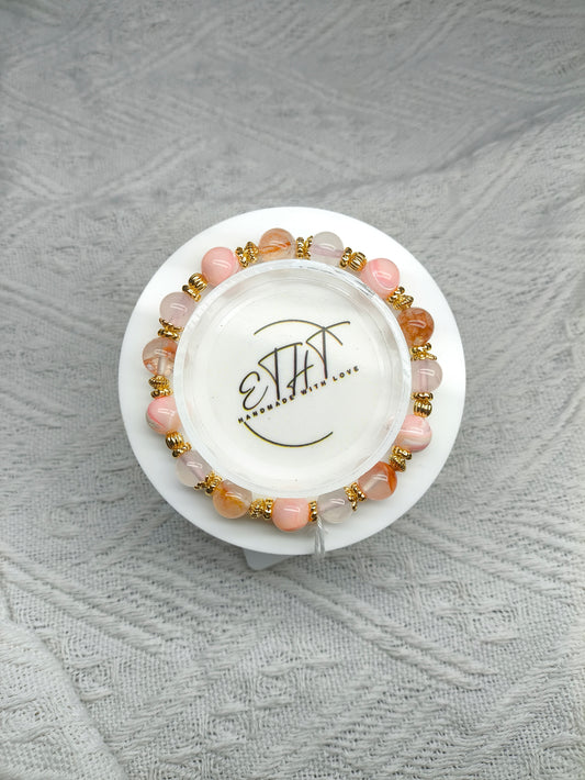 Hematoid • Rose Quartz • Pink Tridacna • Crystal Bracelet