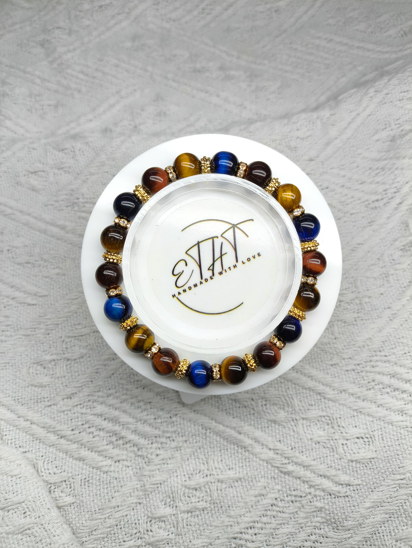 Red Tiger Eye • Yellow Tiger Eye • Blue Tiger Eye • Crystal Bracelet