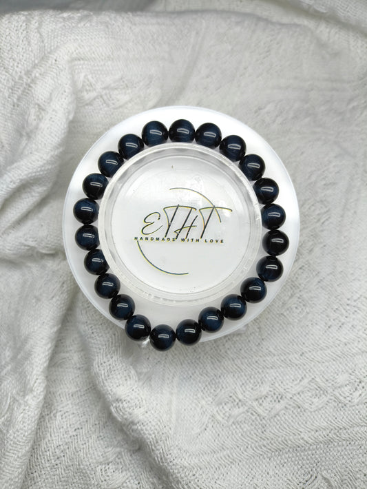 Navy Blue Tiger Eye • Crystal Bracelet