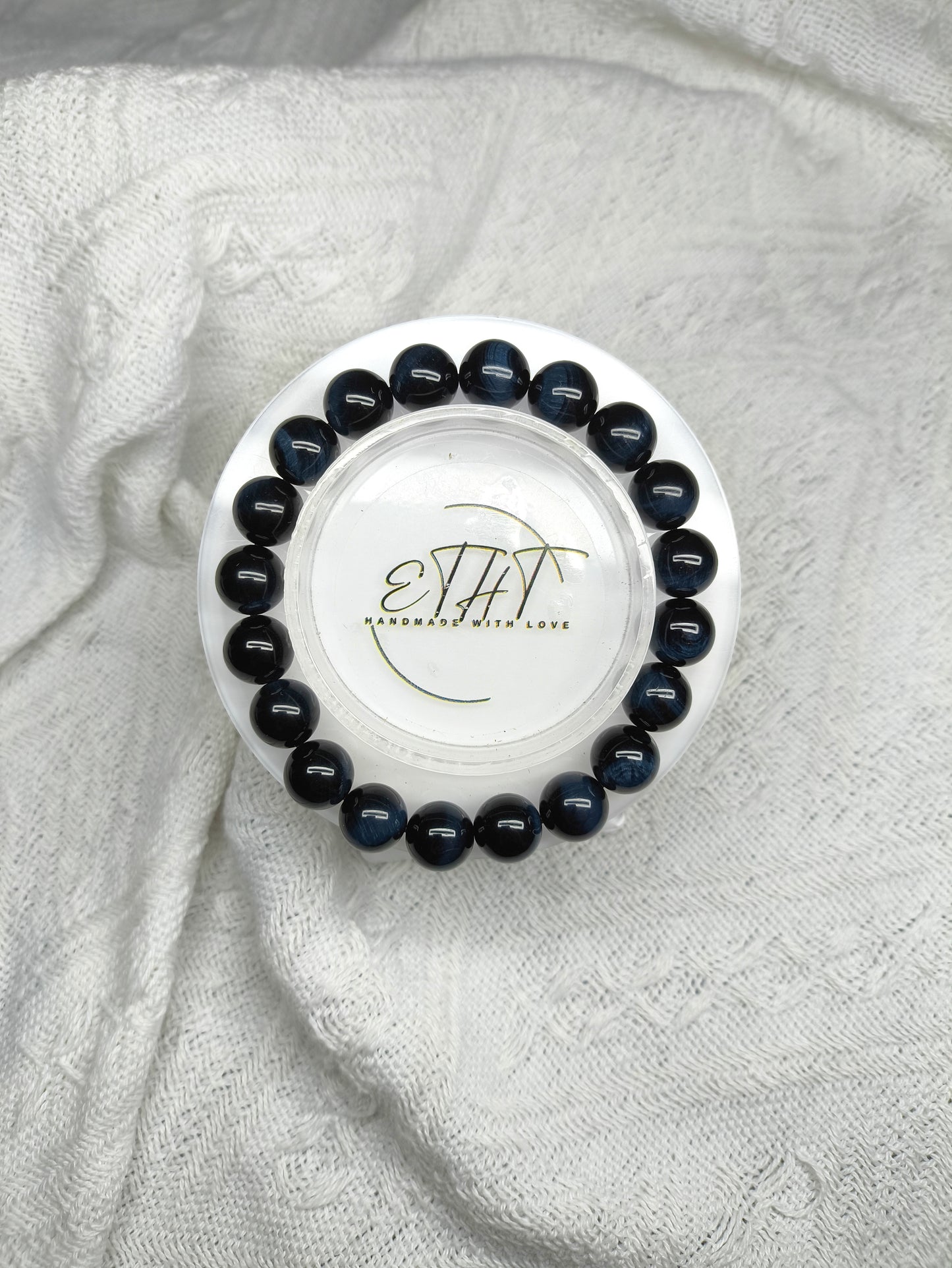 Navy Blue Tiger Eye • Crystal Bracelet