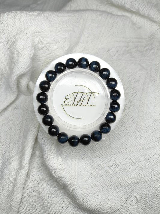 Navy Blue Tiger Eye • Crystal Bracelet