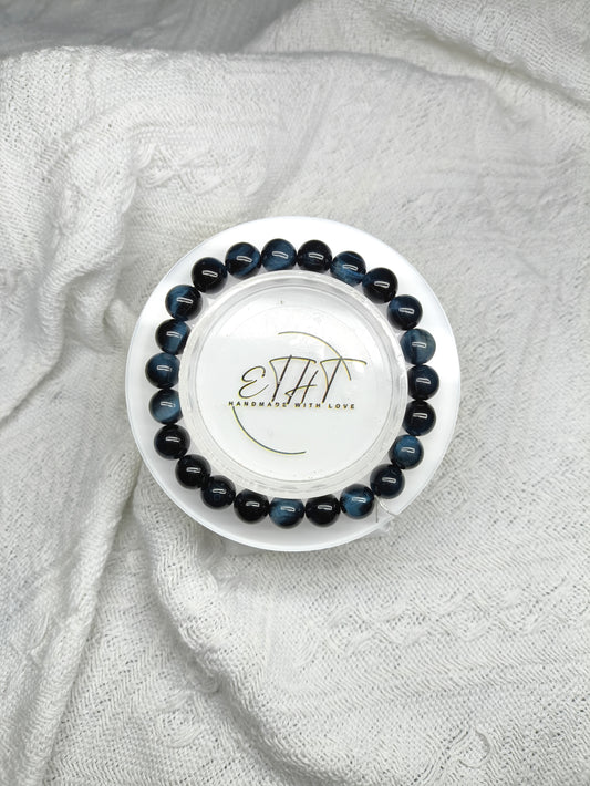 HQ Blue Tiger Eye • Crystal Bracelet