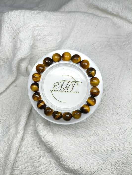 Yellow Tiger Eye • Crystal Bracelet