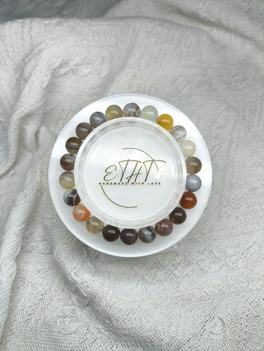 Bowana Agate • Crystal Bracelet