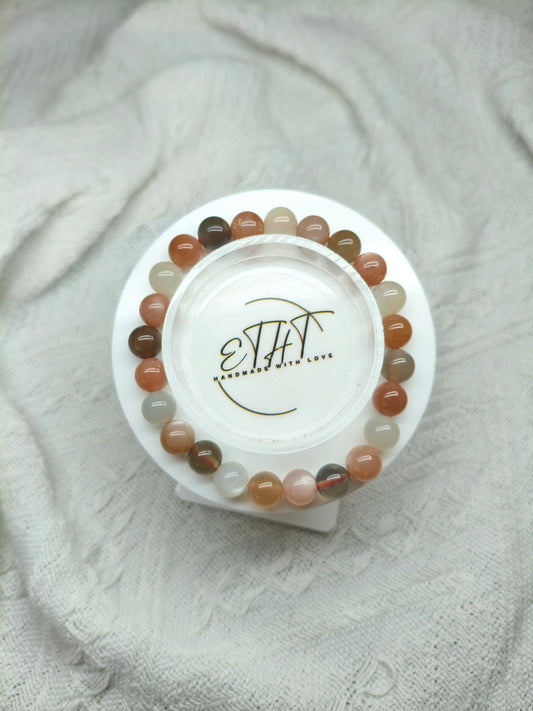 Mixed Moonstone • Crystal Bracelet