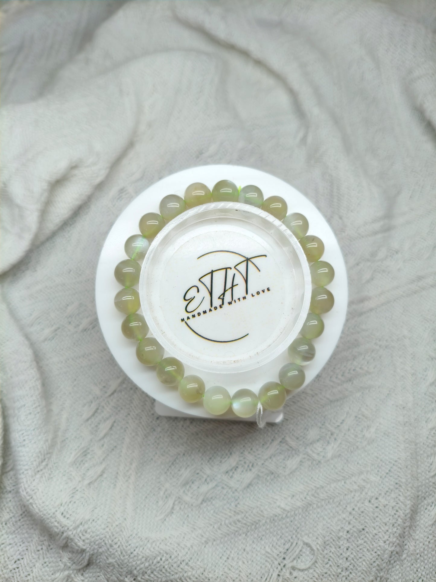 Green Moonstone • Crystal Bracelet