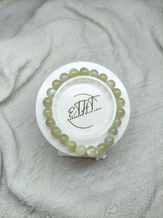 Green Moonstone • Crystal Bracelet