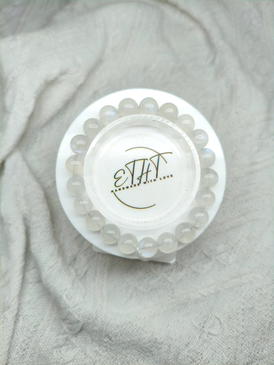 Blue Flash Moonstone • Crystal Bracelet