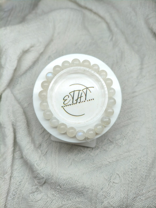 Blue Flash Moonstone • Crystal Bracelet