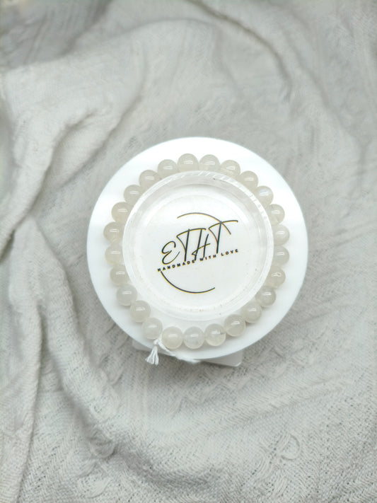 Blue Flash Moonstone • Crystal Bracelet