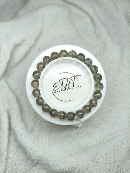 Black Strawberry Quartz • Crystal Bracelet