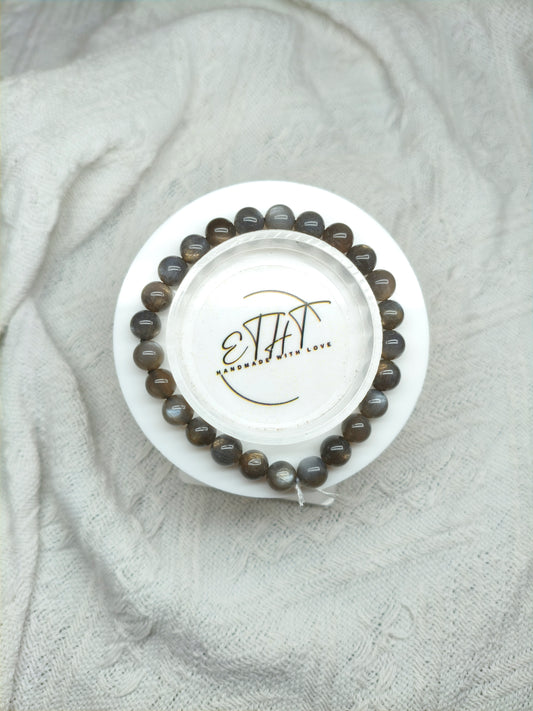 Grey Skeletal Quartz • Crystal Bracelet