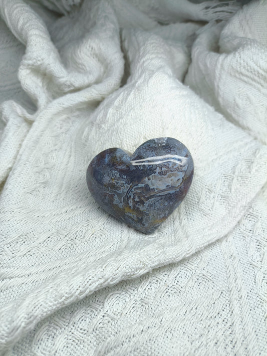 Purple Moss Agate Heart
