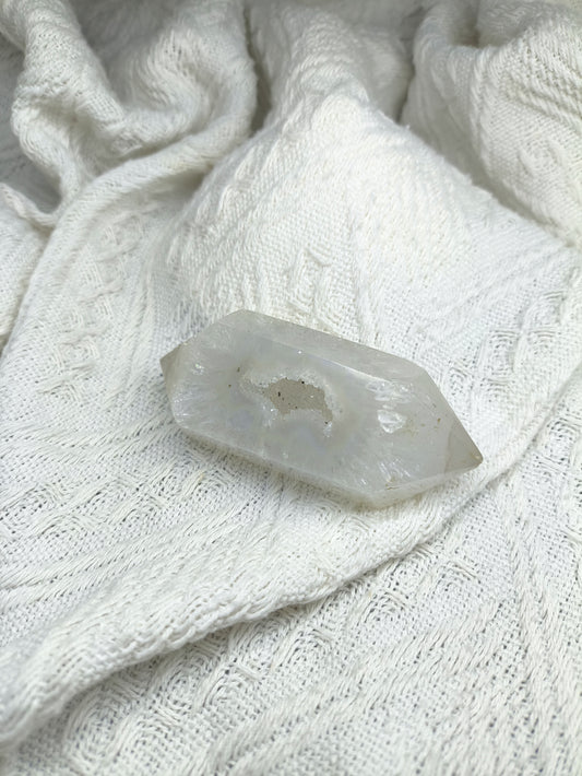 Druzy White Agate Tower